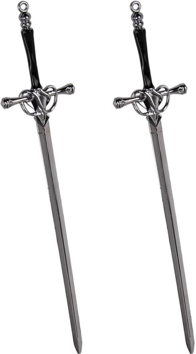Haarspelden 2 Stuks - Metalen Haarstokjes - Zwart/Zilver/Goud - Creatief/Vintage - 205 x 42 mm - Hoogwaardig Materiaal - Haaraccessoire