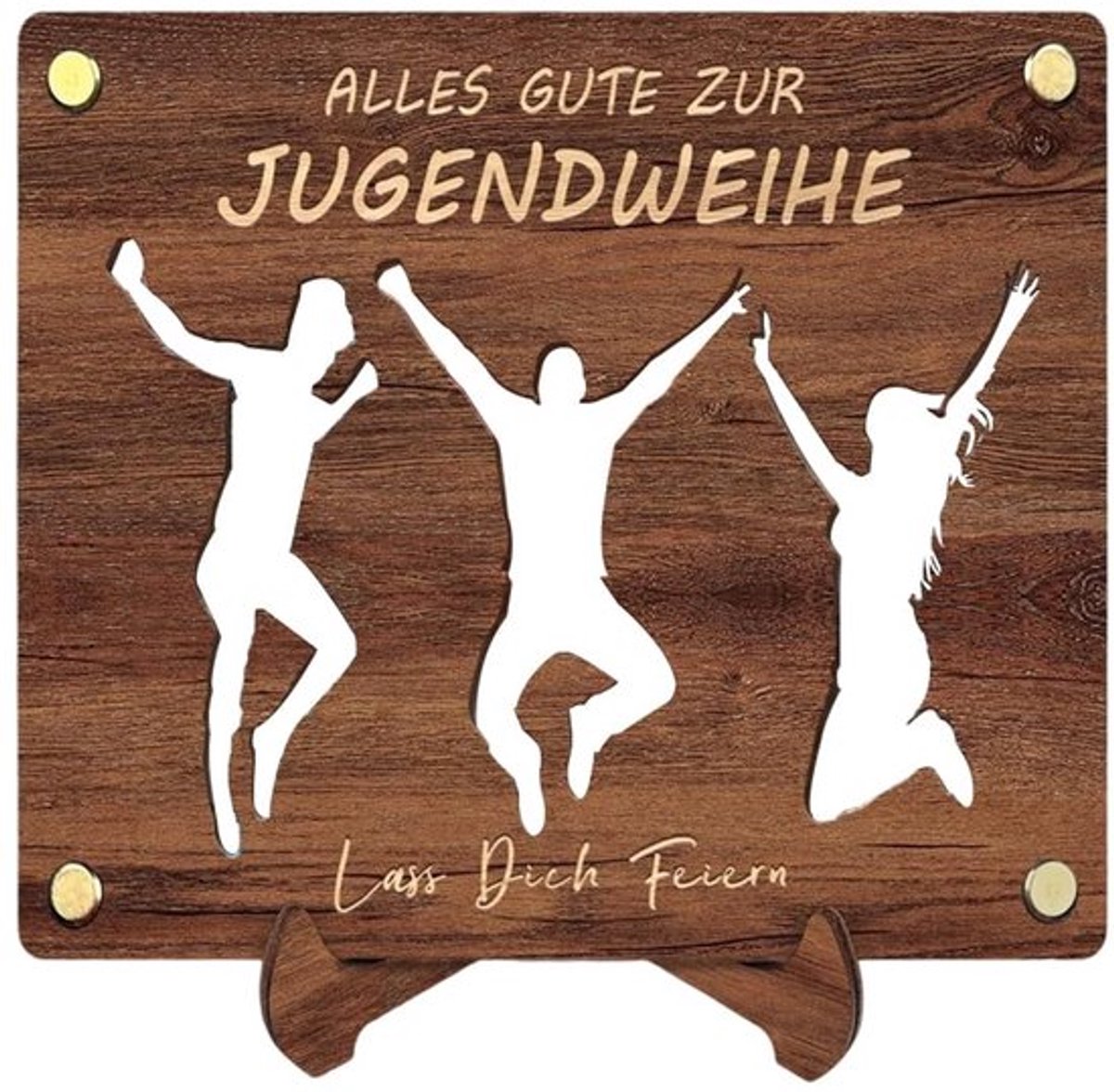 Wenskaart Houten - Geldcadeaukaart - Afstudeercadeau - Set met Envelop/Standaard - 20 x 16 cm - Duurzaam en Uniek - Cadeaukaart