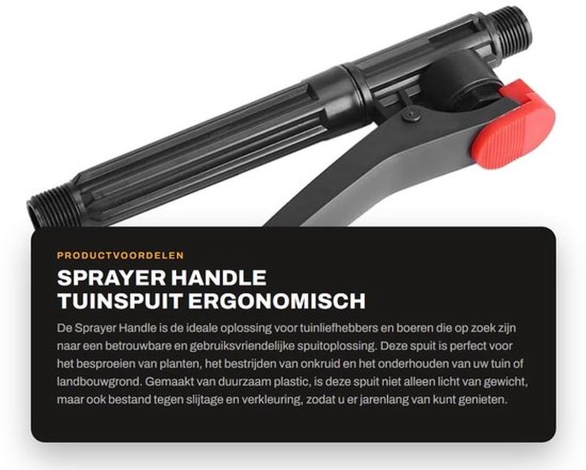 Sproeier Handvat - Kunststof - 190 mm - 40 psi - Tuinslang Accessoires - Duurzaam - Eenvoudig te installeren - Tuinsproeier