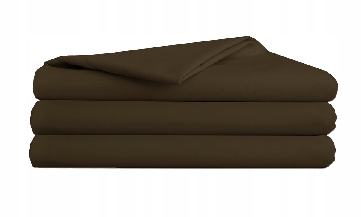 KONEY - Laken zonder elastiek 160 x 200 cm - katoen - Bruin - 130-140 g/m²