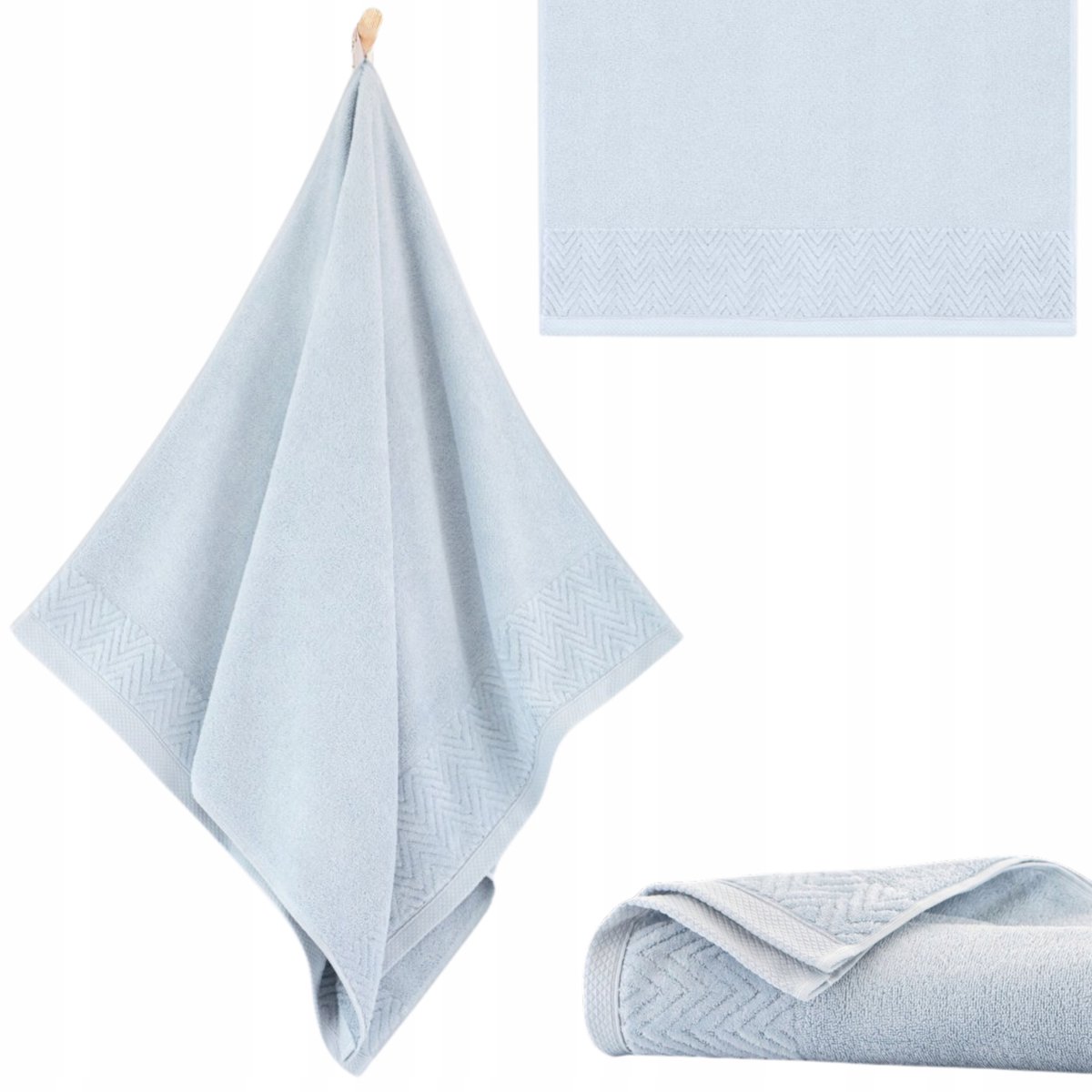 KONEY - Badhanddoek - Toscana - 70 x 140 cm - Lichtblauw - 450 g/m²