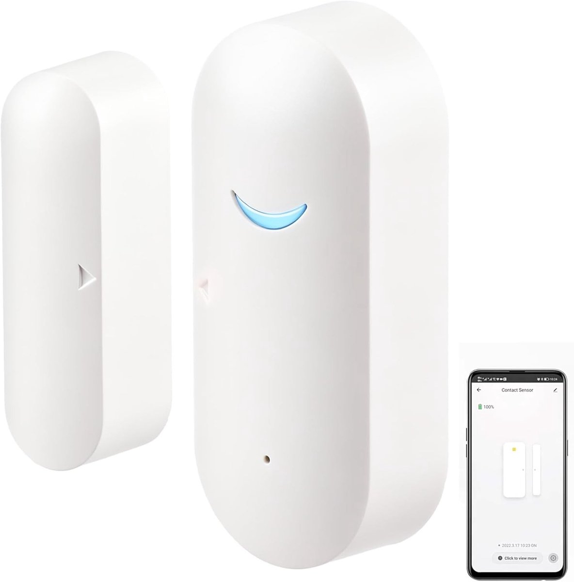 Deur en Raam Sensor - Slim Alarm - Huis Beveiliging - Geen Hub Nodig - Wit