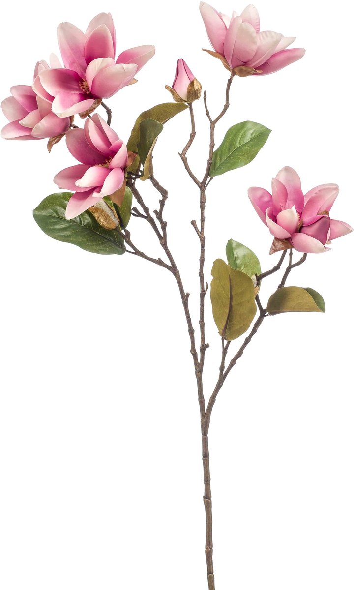 Emerald - Kunstbloem Magnolia 92cm fuchsia - Kunstplant voor binnen
