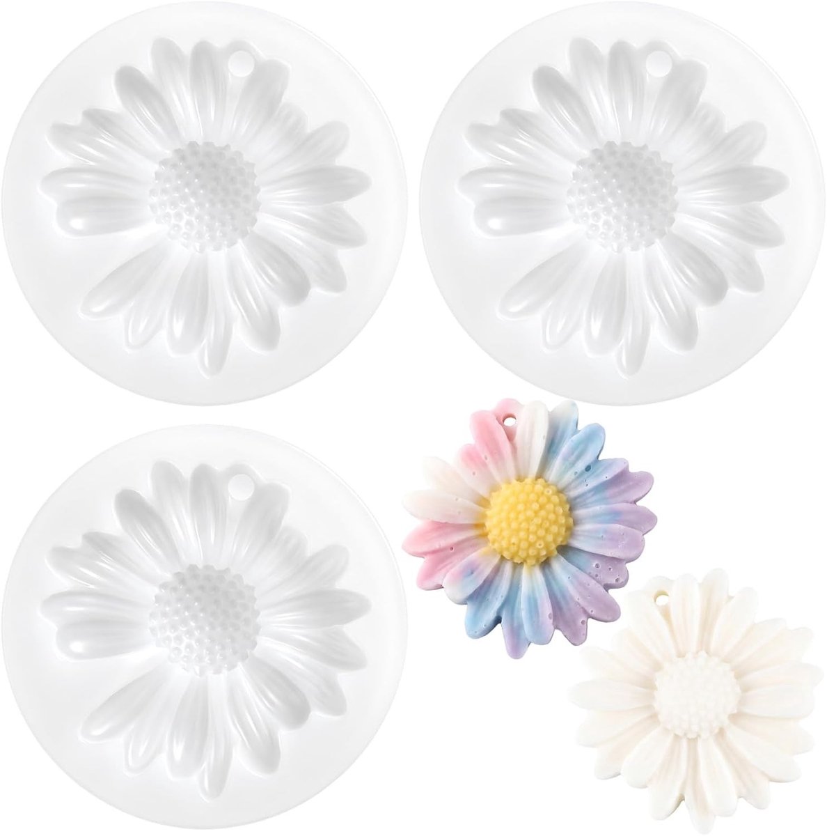 Siliconen kaarsvormen set van 3, bloemen en unieke ontwerpen voor creatieve kaarsen maken