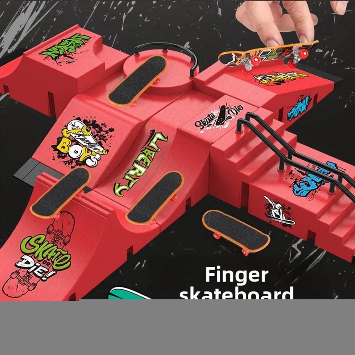 Mini Fingerboard Set met Skateboard en Ramp - Ideaal voor Sporttraining en Tricks, Inclusief Reserveonderdelen