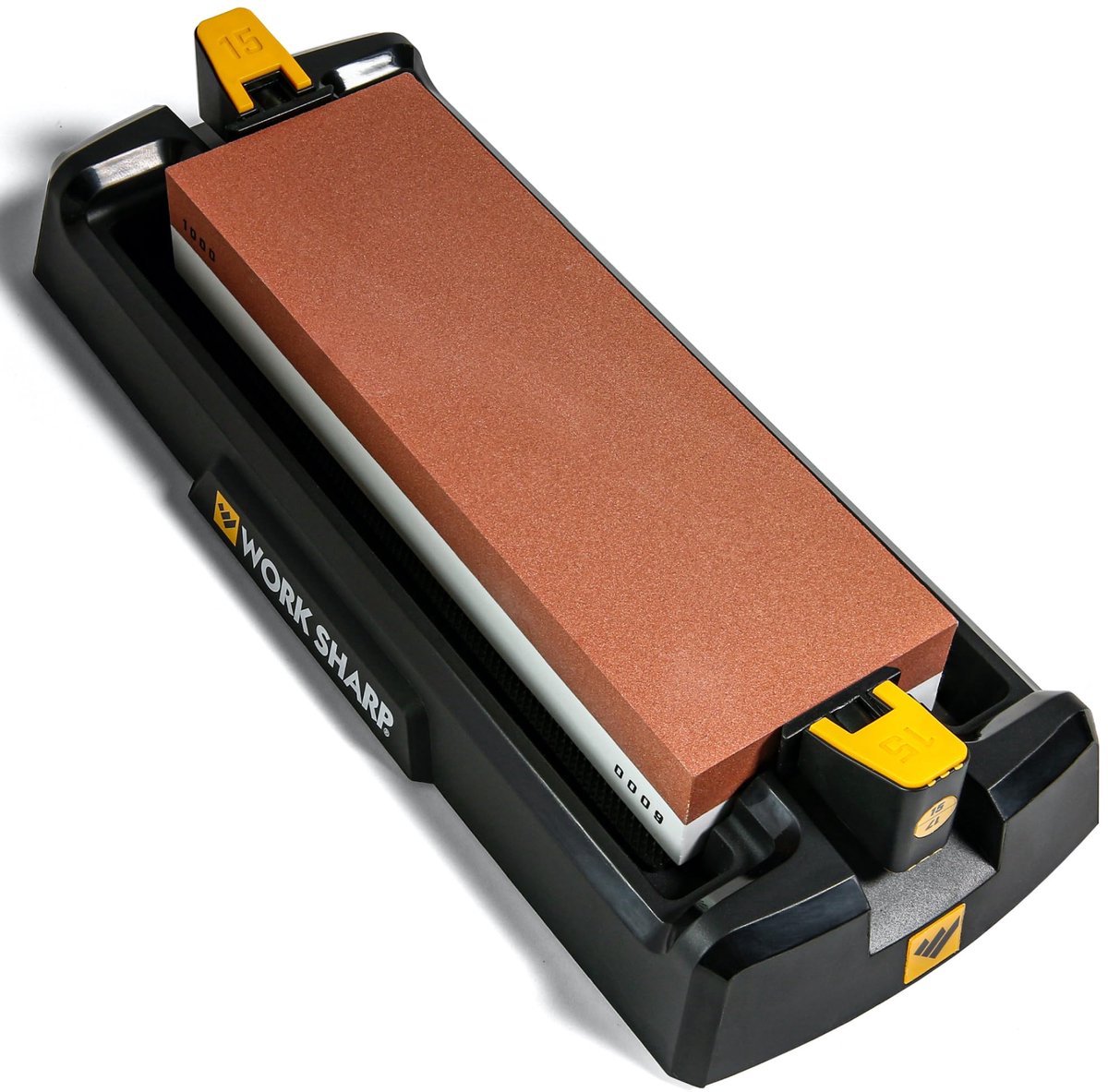 SnelShoppen - Work Sharp Benchtop Whetstone Messenslijper - Dual-Grit Slijpsteen 1000/6000 voor Keuken, Zak en Filetmessen - Stabiele Slijpbasis en Ve