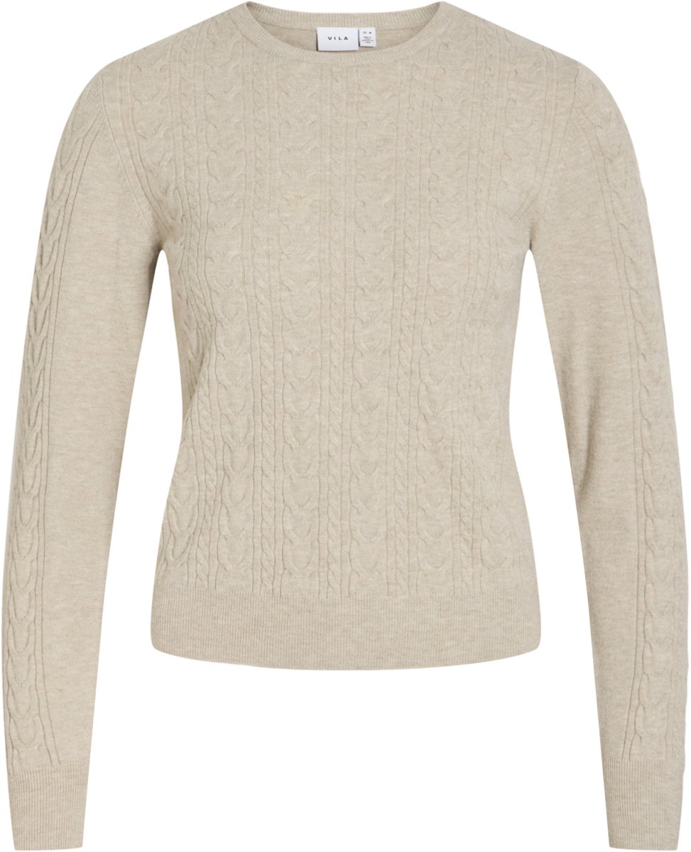Vila Trui Vikerry O-neck Cable L/s Knit Top 14115306 Natural Melange Dames Maat - S