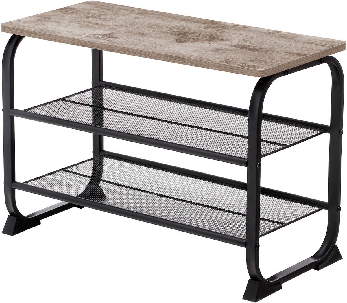 Hoppa! Schoenenrek - Bijzettafel - Greige - MDF - 67 x 31 x 46 cm (B x D x H)