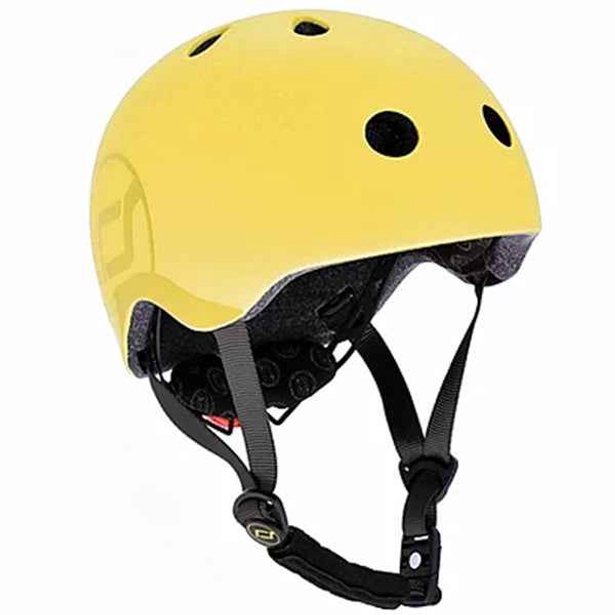 Scoot & Ride helmet - kinderhelm - s 51-55 cm - led achterlicht - magnetische sluiting - verstelbaar - lemon