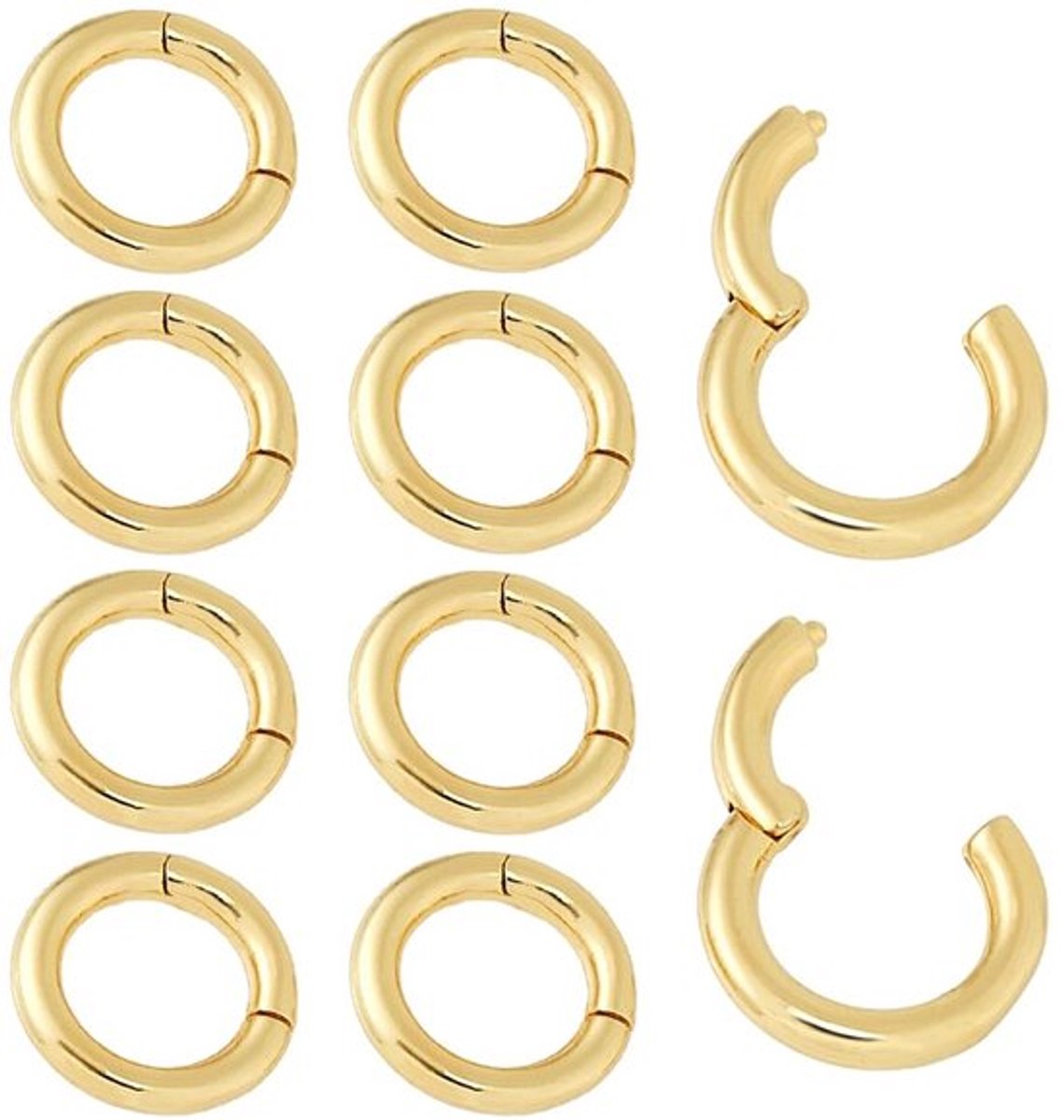 Karabijnhaak 10 Stuks - Ronde Musketonhaak - Metalen Clip - Sleutelhanger - Sieraden Maken - DIY Craft