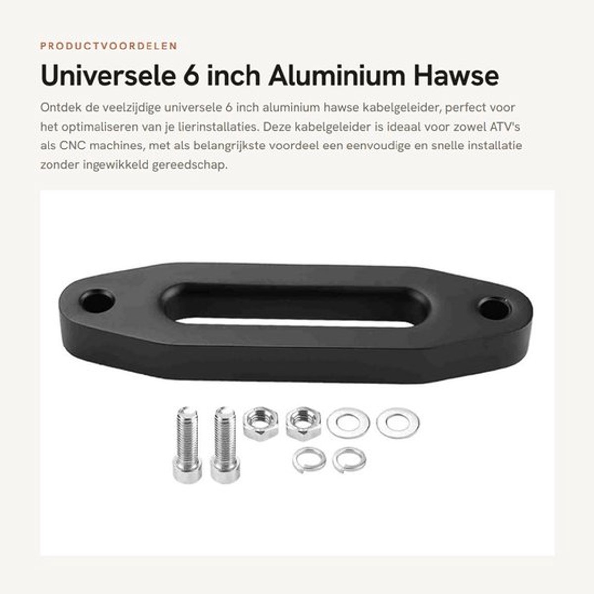 Kabelgeleider 6 Inch - Aluminium - Zelfklevend - Eenvoudige Installatie - Hoge Prestaties - Betrouwbare Kwaliteit - Fairlead