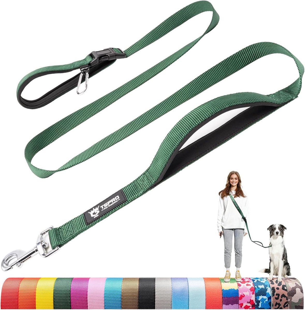 SnelShoppen - Verstelbare Handsfree Hondenriem voor Grote Honden - Heavy Duty Hip Leash met Zachte Gevoerde Handgreep en Metalen Klem - Perfect voor W