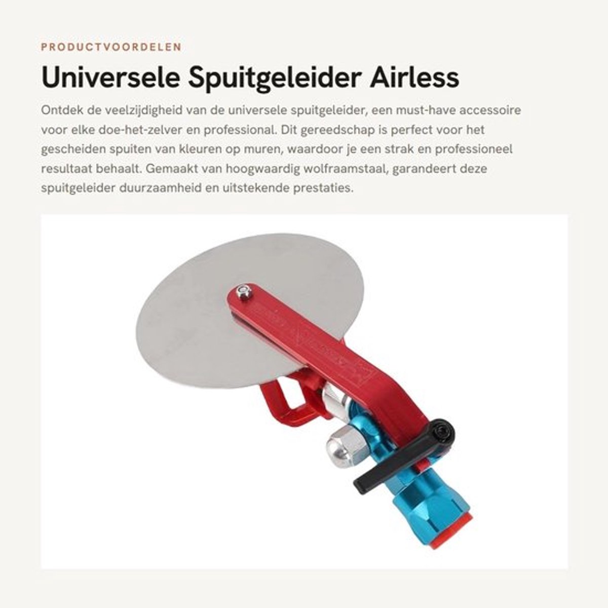 Spuitgeleider Universeel - Accessoire Gereedschap - 315 Airless Verfspuitmond - Wolfraamstaal - Afmetingen 26 cm x 13 cm - Pakketgewicht 444 g - Verfspuit