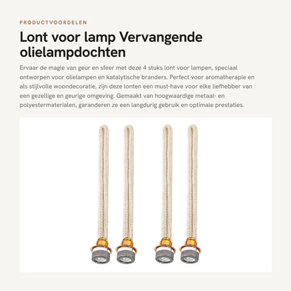 Lont 4 Stuks - Vervanging Olielamp - Katalytische Brander - Aromatherapie - Thuisdecoratie - Duurzaam Materiaal - Geurdocht
