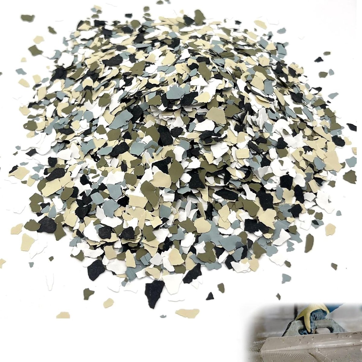 Multikleurige Decoratieve Vloerverf voor Binnengebruik - 500g Hars voor Garage, Woonkamer en Slaapkamer, Schokbestendig en Gebruiksvriendelijk