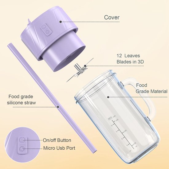Blender To Go - Smoothie Maker - Draagbare Blender - keukenproduct van Merkloos — afbeelding 5