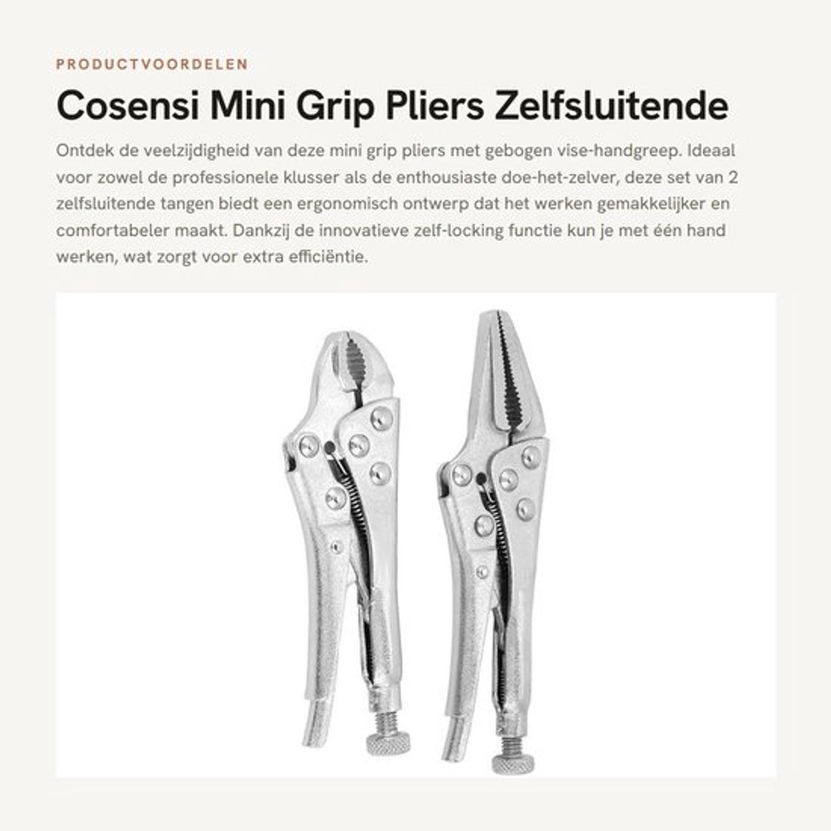 Griptang Gebogen - 2 stuks - Koolstofstaal - Handgreep - Duurzaam - Arbeidsbesparend - Lange levensduur - Klem