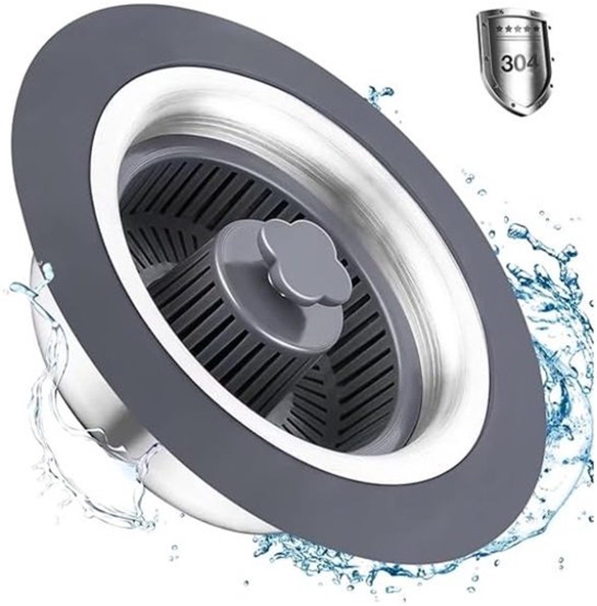 Afvoerstop 3-in-1 - Gootsteenstop - Badstop - Afvoerzeef - Waterdicht - Hoogwaardig siliconen - Gootsteenplug