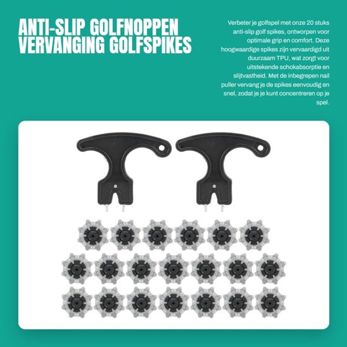 Golfnoppen 20 Stuks - Antislip - Vervanging Golfspikes - TPU - Schokabsorberend - Duurzaam - Eenvoudig Te Vervangen