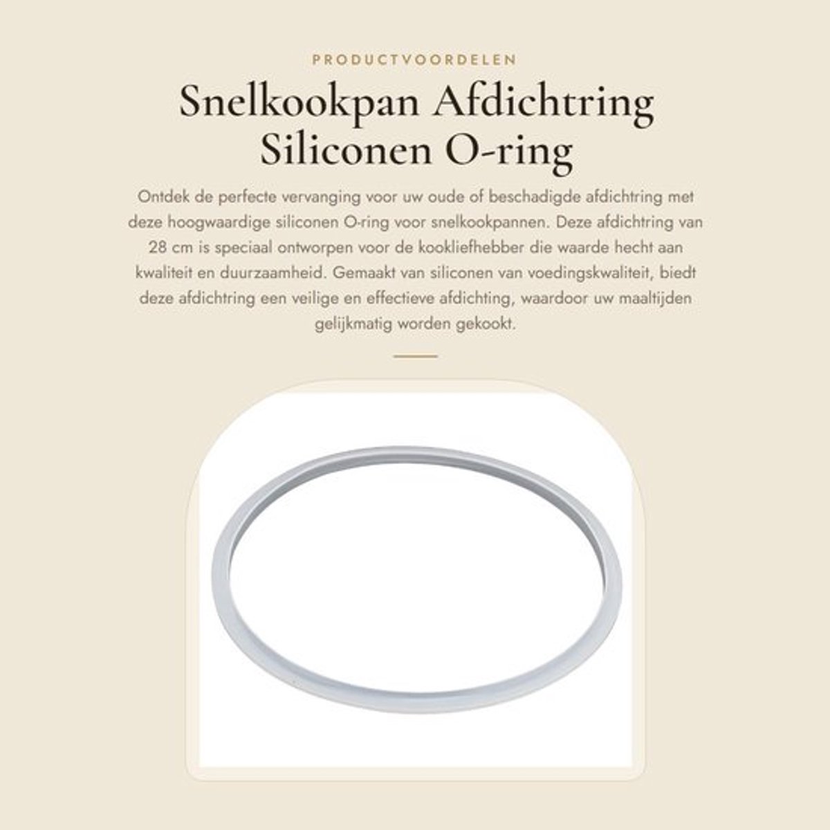 Afdichtring Siliconen - Vervangend 28cm - Duurzaam - Lichtgewicht - Geschikt voor Snelkookpan - Eenvoudig schoon te maken - Snelkookpanring