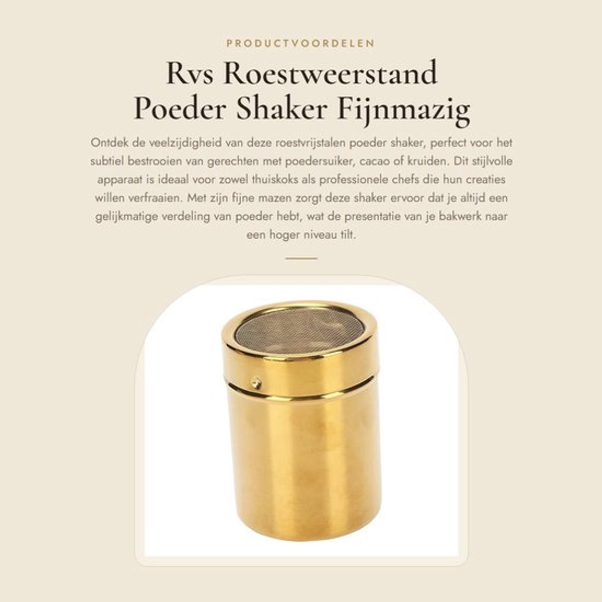 Suiker Shaker - Roestvrij Staal - Fijnmazig - Poeder Shaker - Duster - Keuken Benodigdheden - Poederduster