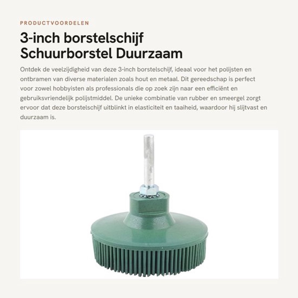 Schuurborstel 75 mm - Duurzaam Rubber - Polijstgereedschap - Ontbramen - Reinigen - Verwijderen van roest - Schuurmiddel