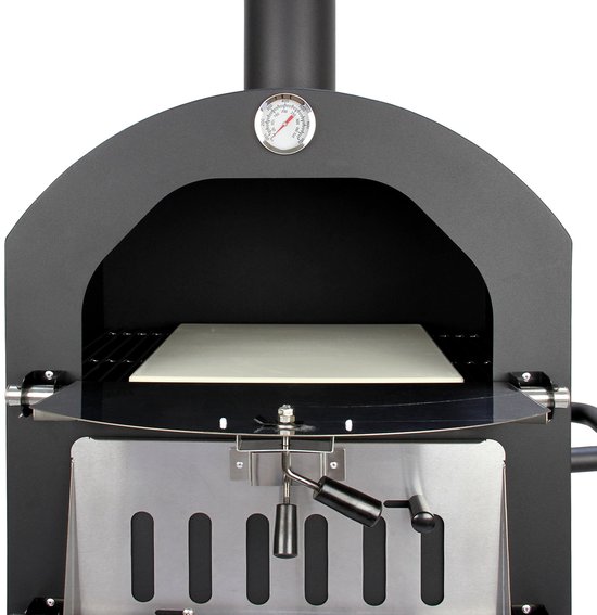 Pizza oven - zwart - 156 cm hoog - met pizzaschep & pizzasteen — afbeelding 5
