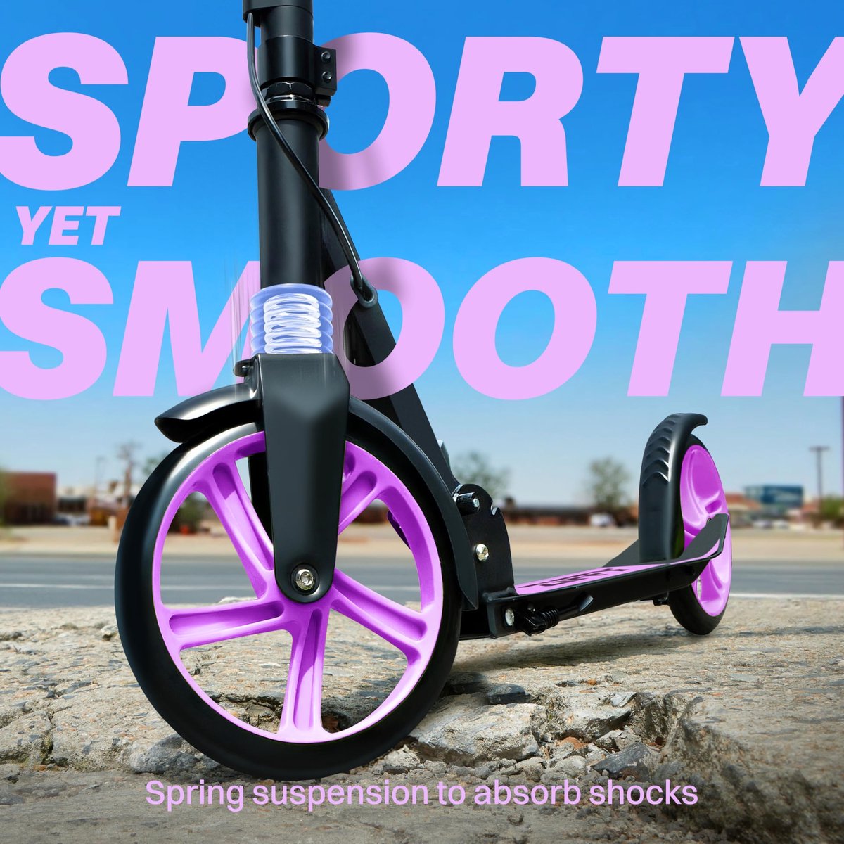 SnelShoppen - Kick Scooter voor Kinderen 6-12 jaar, Verstelbare Hoogte, Opvouwbaar, Veilig en Soepel Rijden, Ideaal voor Jongens en Meisjes, Outdoor P