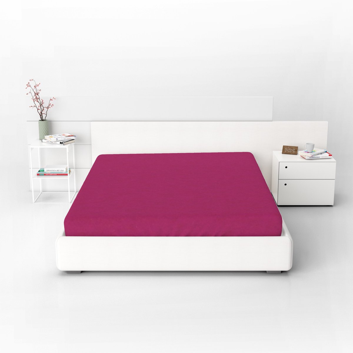 KONEY - Hoeslaken jersey 180 x 200 cm - Magenta - 160 g/m² - matras tot 20 cm