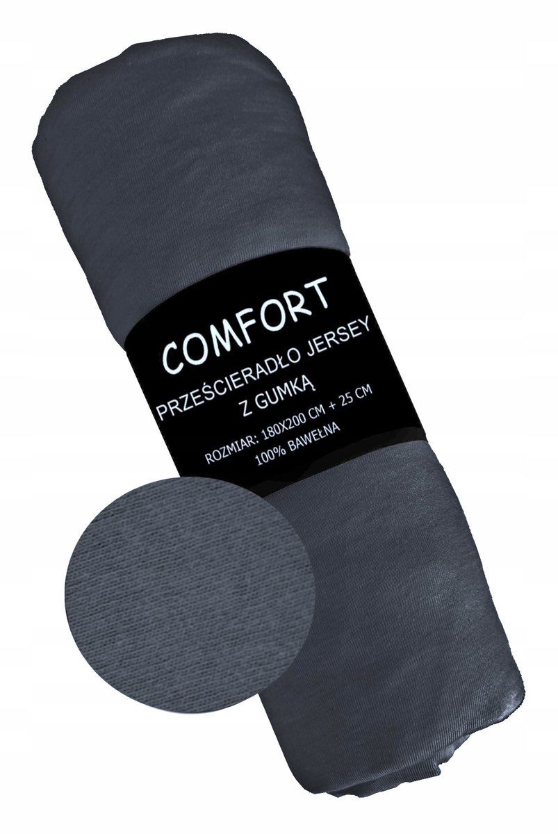 KONEY - Comfort Hoeslaken jersey 180 x 200 cm - Antraciet - 160 g/m² - matras tot 22 cm