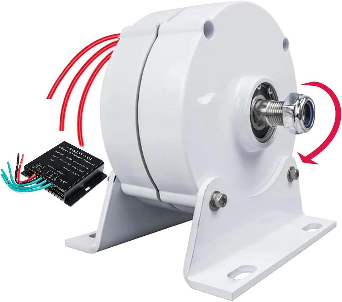 Permanent Magneet Generator - Vrije Energie Stroom - Energie Opwekken - Tandwielvrij Ontwerp - 12000W 3 Fase - Wit