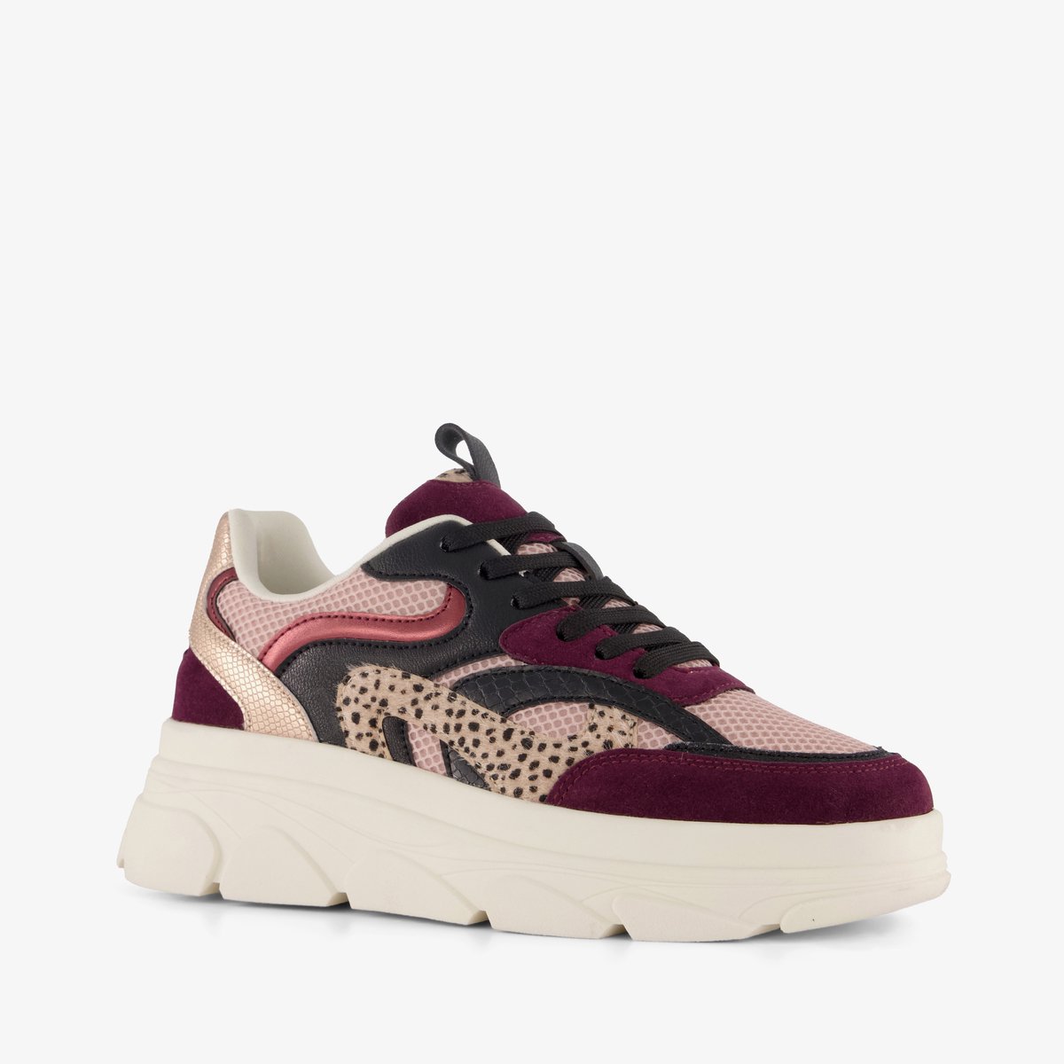 Blue Box dames dad sneakers bordeaux roze - Maat 38 - Uitneembare zool