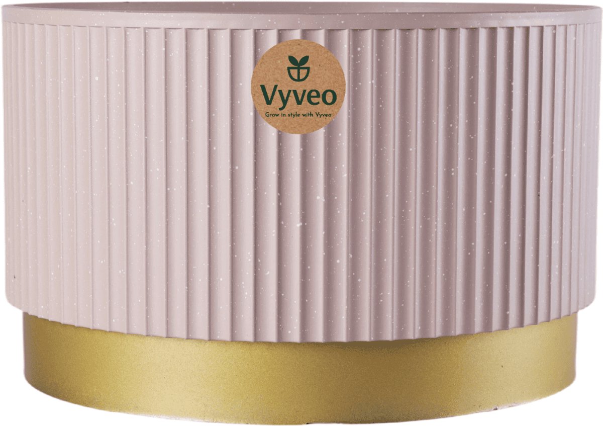 Vyveo - Bloempot Aro - 35x22 - Taupe - Bloempot voor binnen en buiten - Lichtgewicht - Breukbestendig - Vorstbestendig - UV-bestendig
