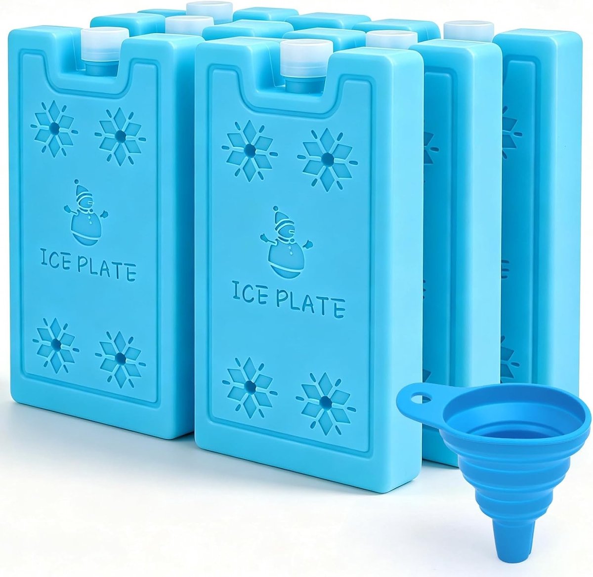 Herbruikbare ultradunne koelelementen voor koeltassen - 6 stuks van 260 ml, ideaal voor buitengebruik en picknicks