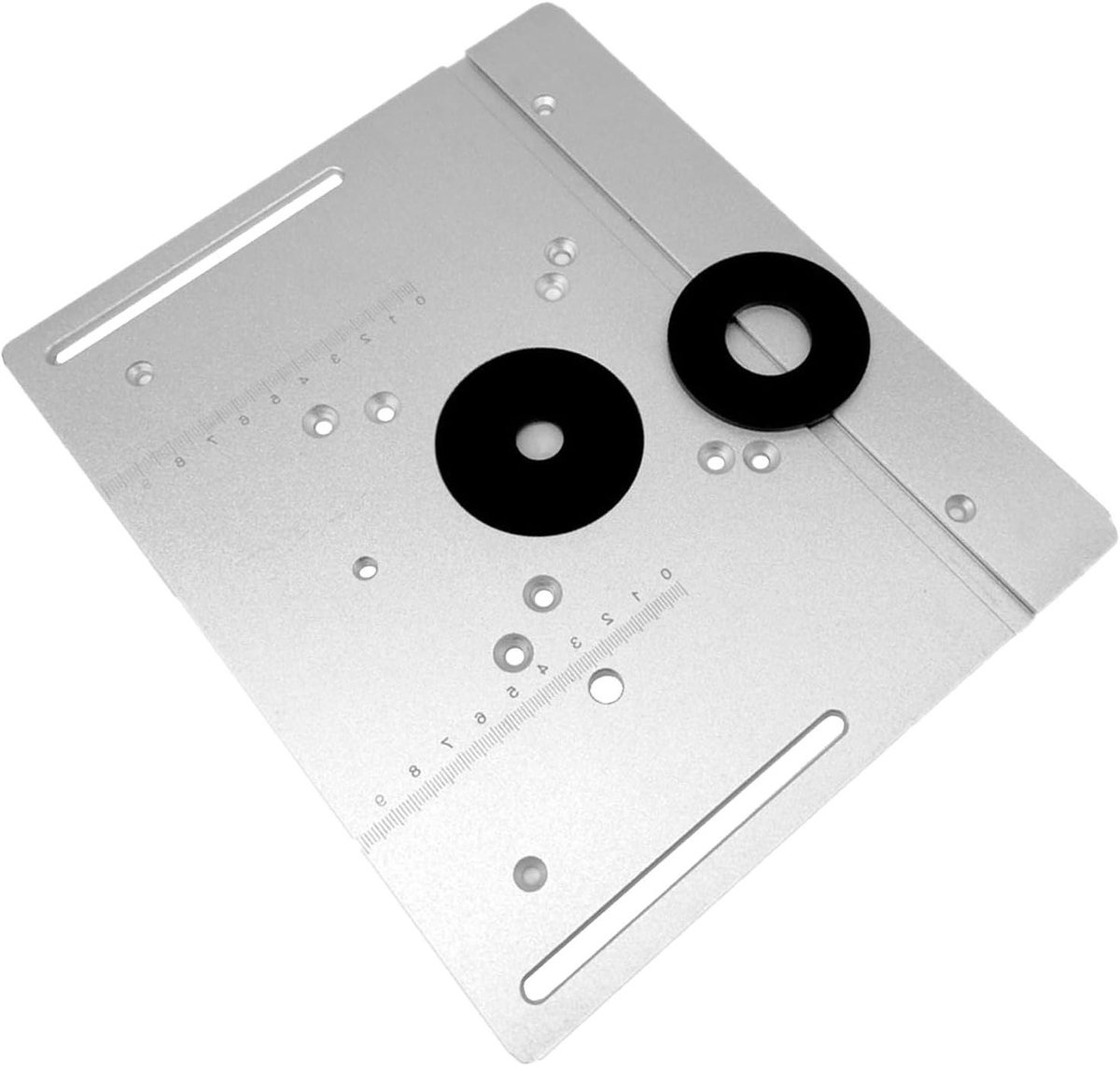 Router Tafel Inzetplaat - Freesmachine Flip Board - Nauwkeurig Houtbewerken - Dubbele Gatafstand - 85x85mm - Zilver