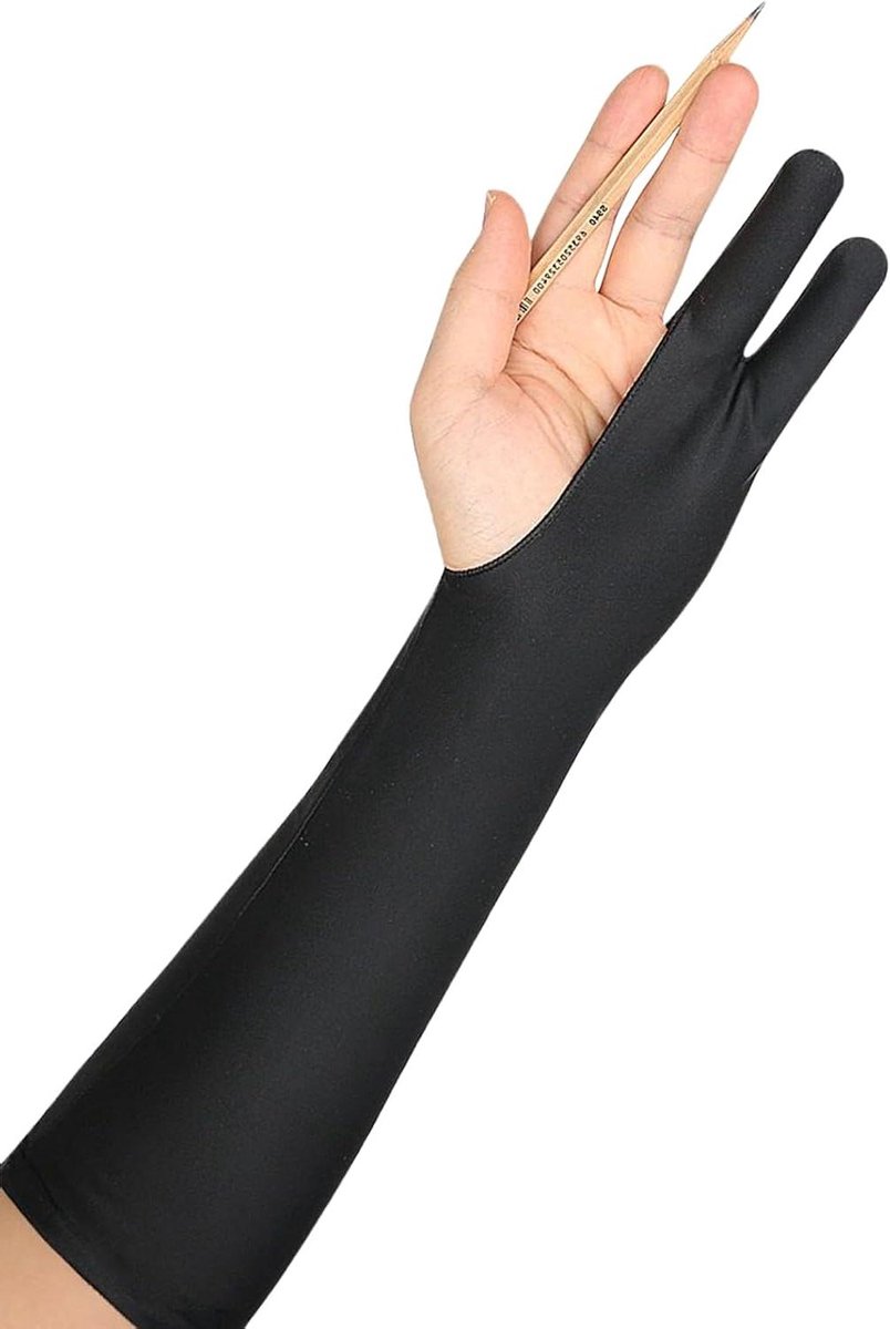 Tekenhandschoen Vingerloos - Digitale Tablet Handschoen - Beschermt Tegen Vlekken - Verlengde Mouw - 11 x 10 x 0.1 cm