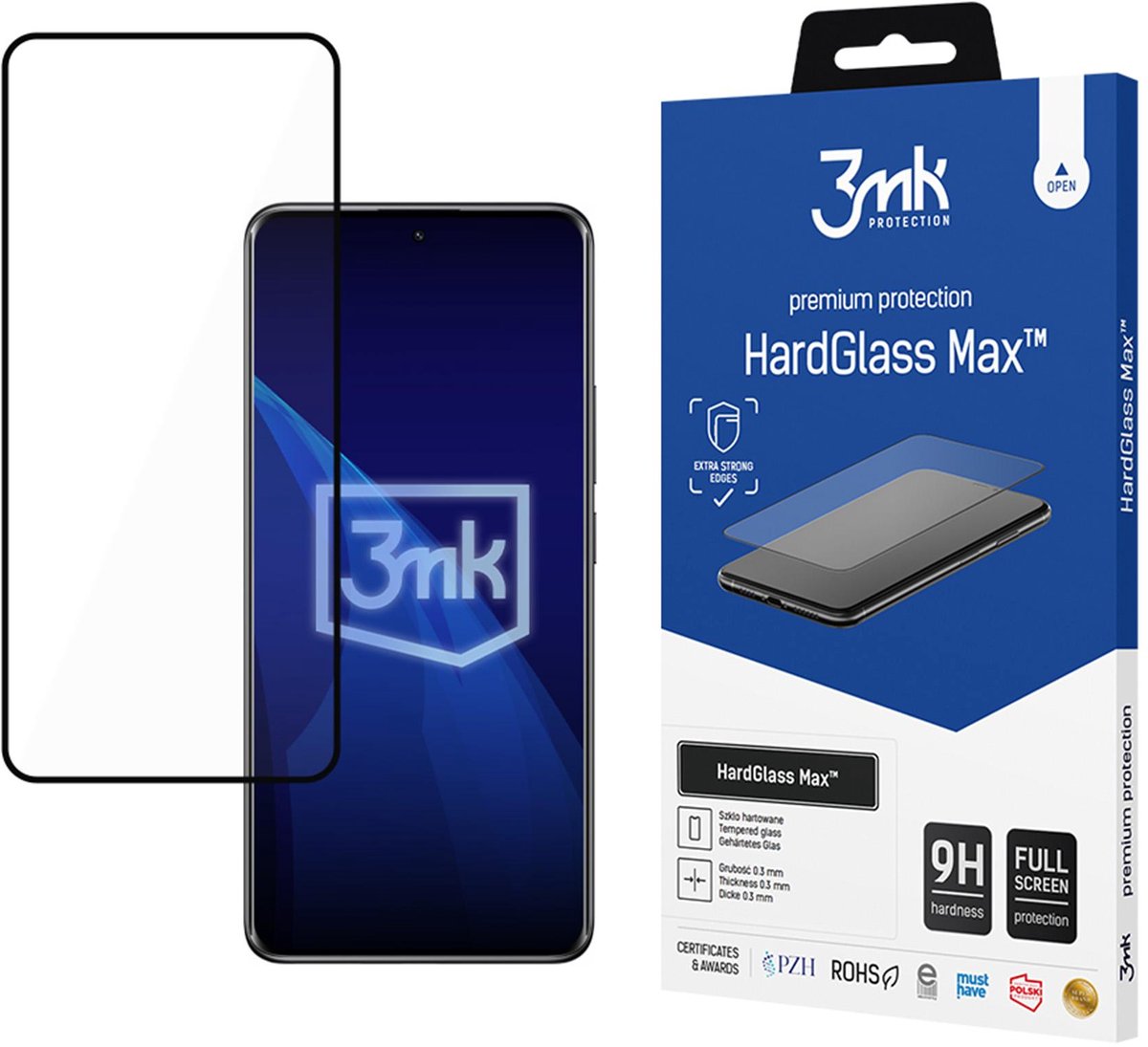 3Mk Hardglass Max Voor Xiaomi Redmi Note 14 Pro 4G 5G Schermbescherming