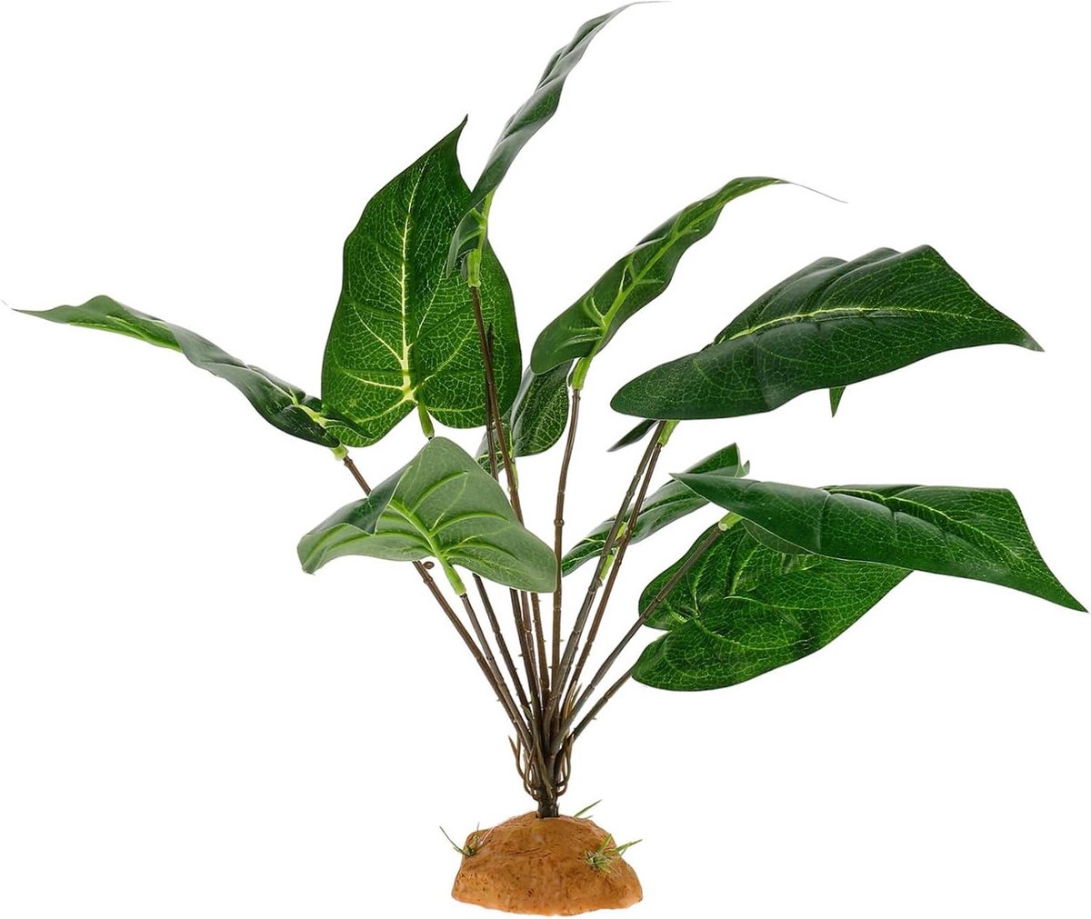Reptielenplant Decoratie - Kunstplant Aquarium - Terrarium Aankleden - Levendige Kleuren - 31x31x5.7 cm - Groen