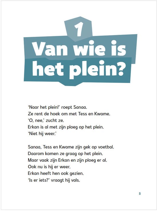 Boekpagina met de titel "Van wie is het plein?". Tekst in het Nederlands.