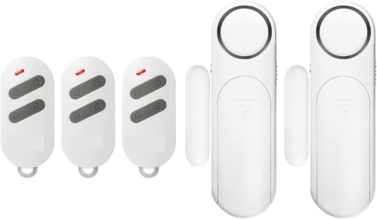 Draadloos Alarm Systeem - Deur Sensor - Huis Beveiligen - 120dB Geluid - 300ft Bereik - Wit