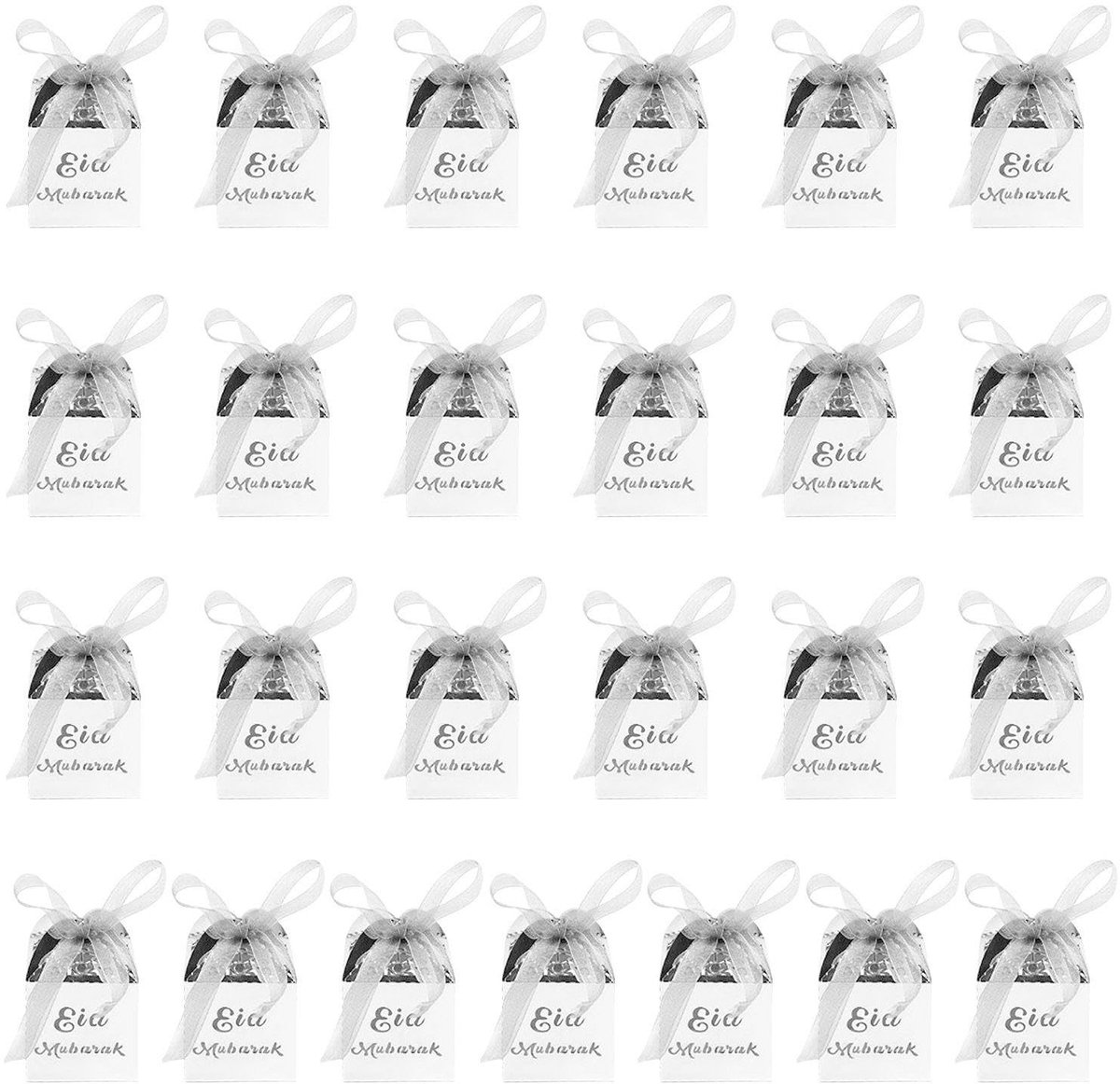 Dailygoods- Snoepdozen 25 stuks - Geschenkdosen met Deksel - Zilverkleurig - Feestdecoraties - Papier - Aantrekkelijk Ontwerp - Geschenkdozen