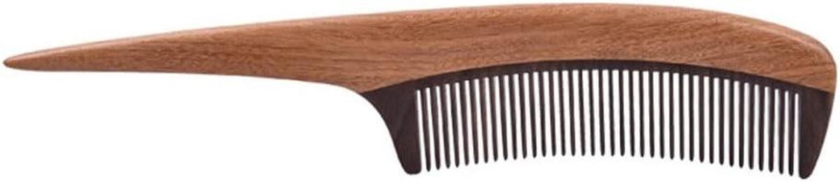 Houten Kam - Puntige Staartkam - Haar Styling - Handgepolijste Tanden - 21 cm - Houtkleur