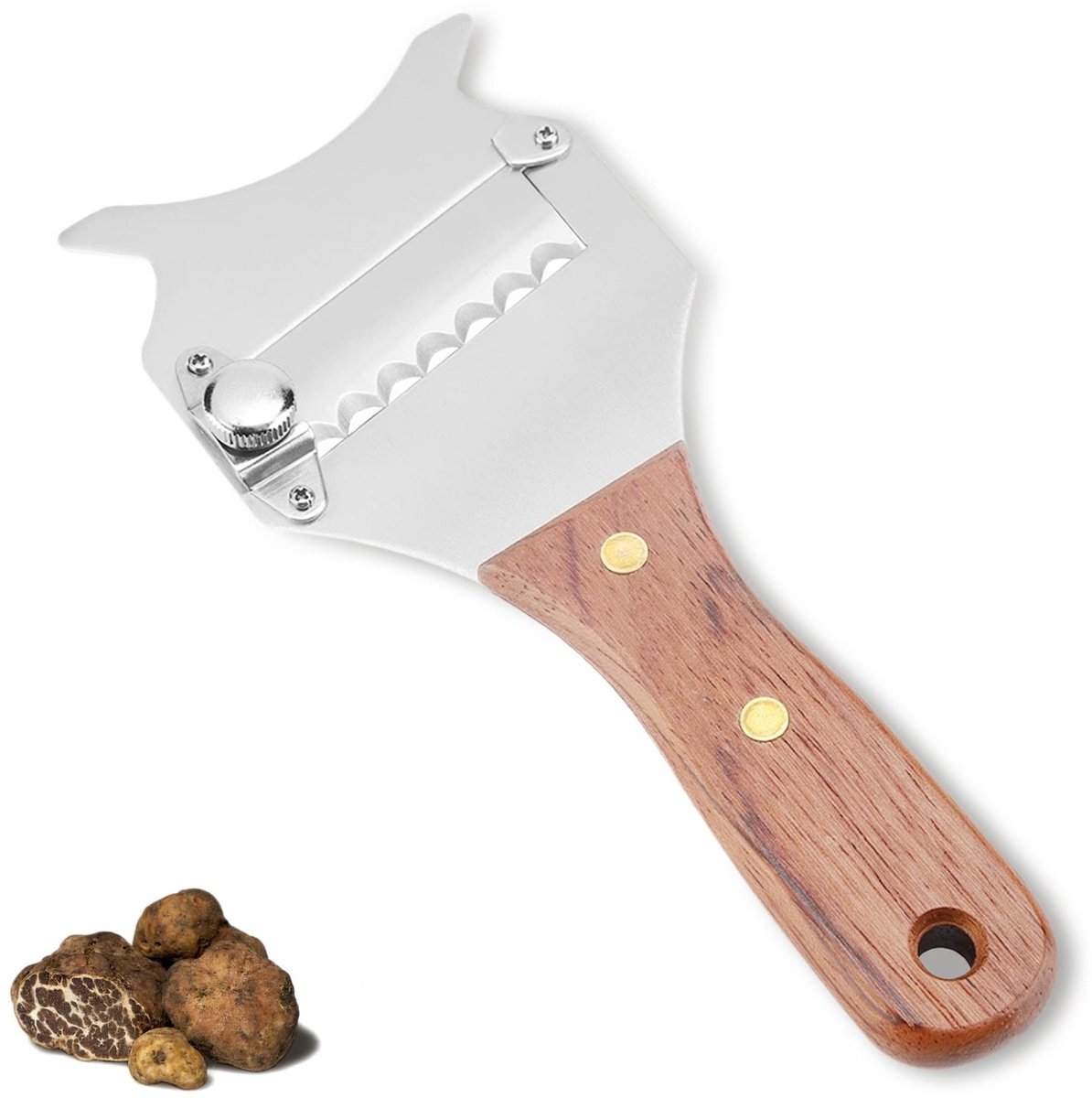 Dailygoods- Dessertmes Professionele Truffelrasp - Roestvrij Staal - Verstelbaar Mes - Ergonomisch Handvat - Chocoladescheerapparaat - Eenvoudig te Reinigen - Rasp