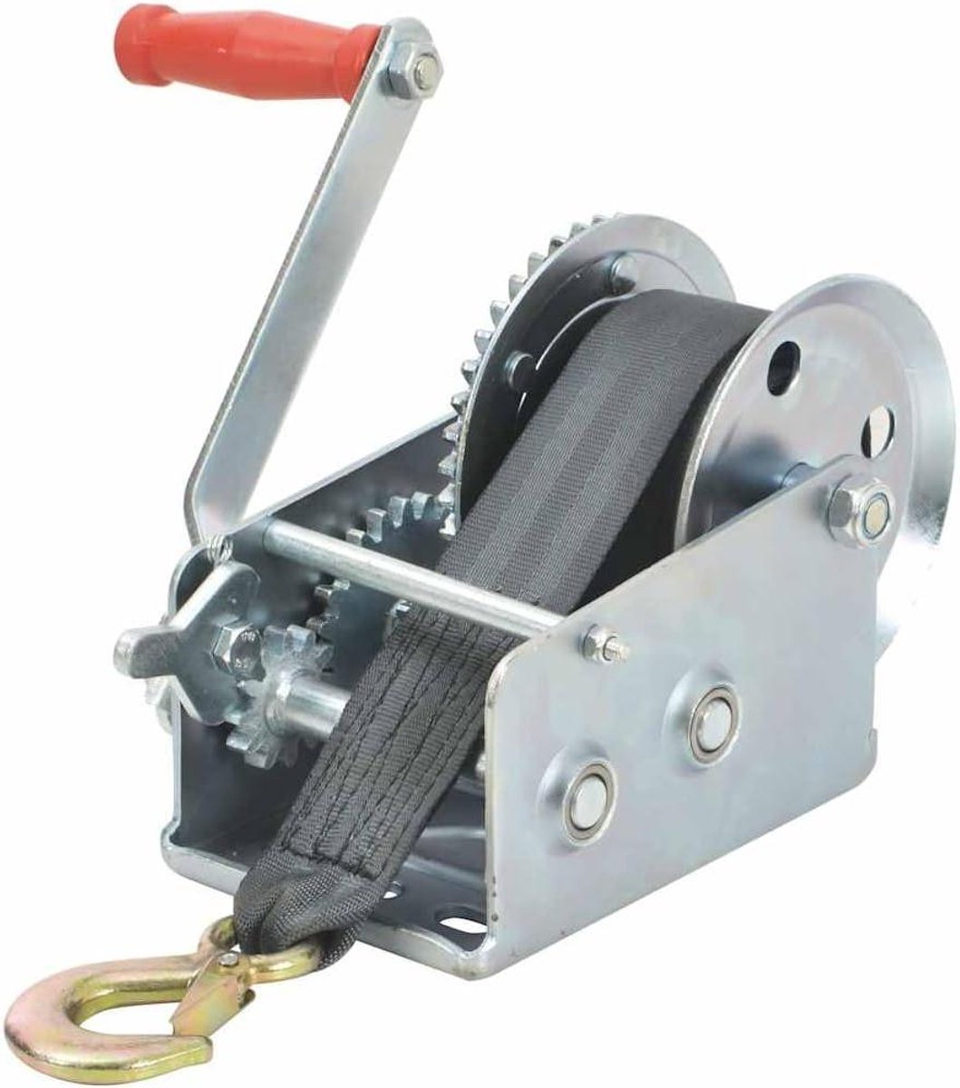 Handlier Polyesterband - Lier Aanhanger - Zware Lasten Verplaatsen - Dubbele Snelheid - 1587 kg 8 m - Zilver Zwart