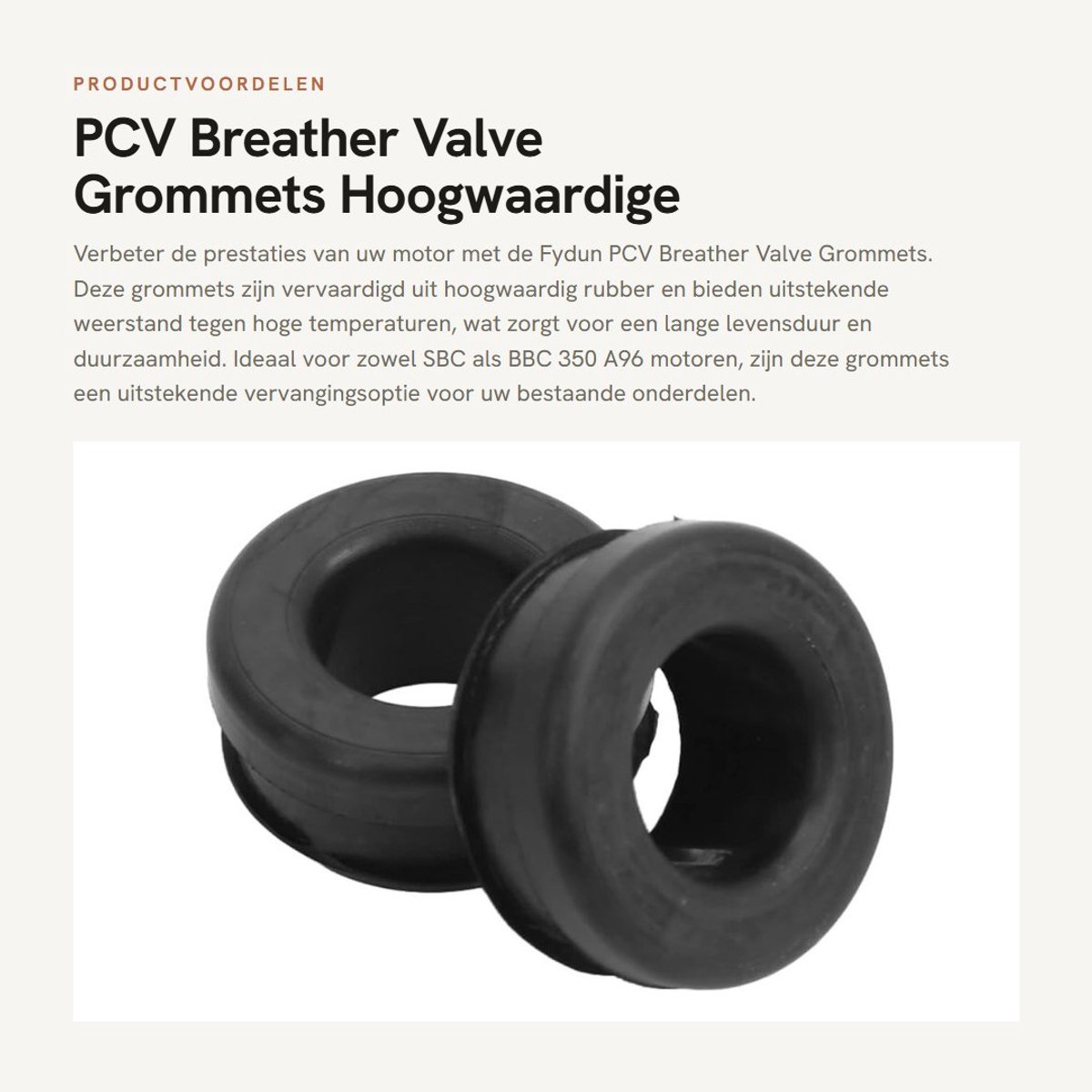 Dailygoods- Ademventiel Grommets Hoge Temperatuur Weerstand - Grommet Kit - Rubber Seal - 2 Stuks - PCV Ventiel - Geschikt voor SBC BBC 350 A96 Motor