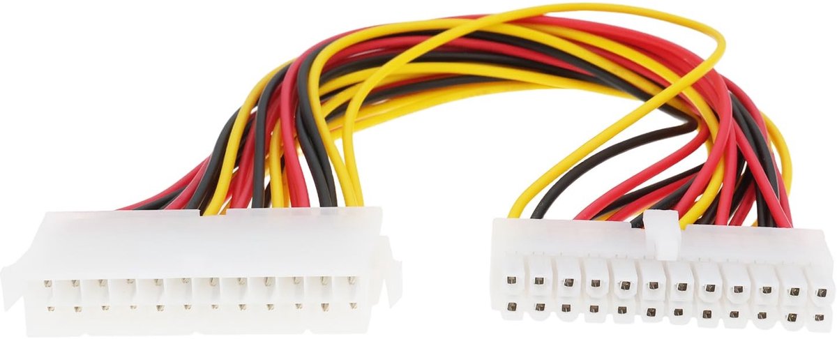 Dailygoods- Power Extension Cable 30 cm - 24Pin ATX Kabel - Voedingskabel - Stroomkabel - Computer/Audio - Stabiele Stroomvoorziening