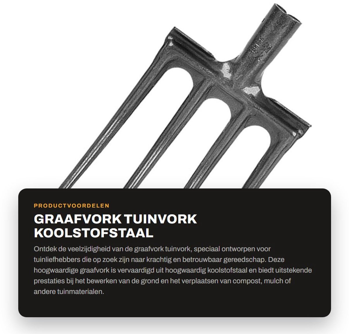Dailygoods- Tuinvork Robuust Gereedschap - Graafvork - Hoog Koolstofstaal - Tuingereedschap - Praktische Tuinuitrusting - Efficiënt voor Tuingrond - Spitvork