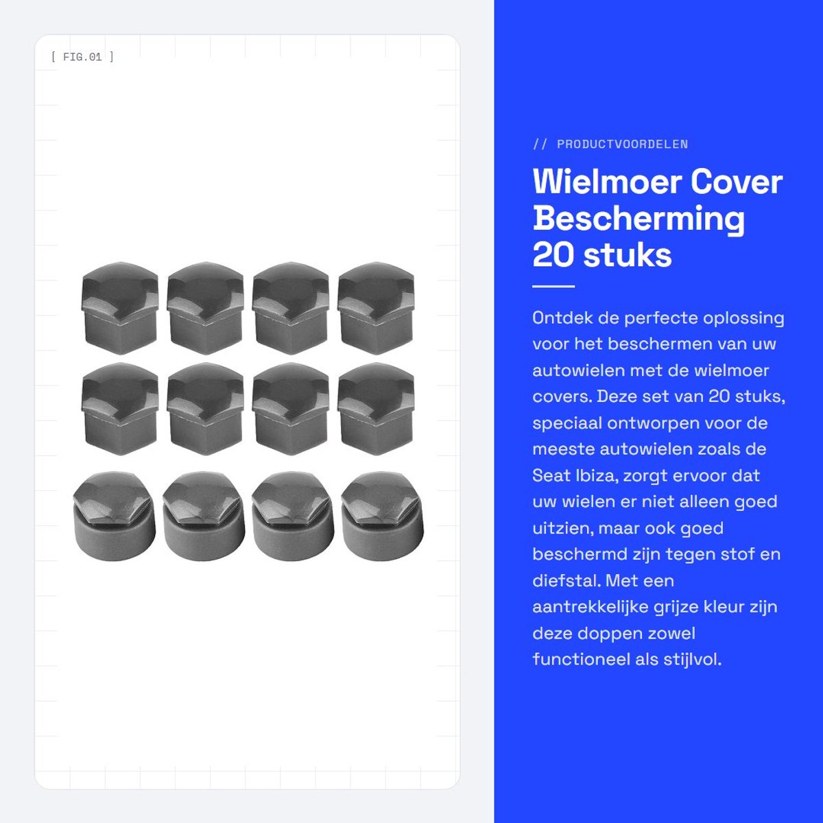 Dailygoods- Wielmoer 20 Stuks - Wielmoerdoppen 17 mm - Antidiefstal Wieldoppen - Stofbescherming - Nylon PA66 - Bescherming tegen Corrosie - Wieldop
