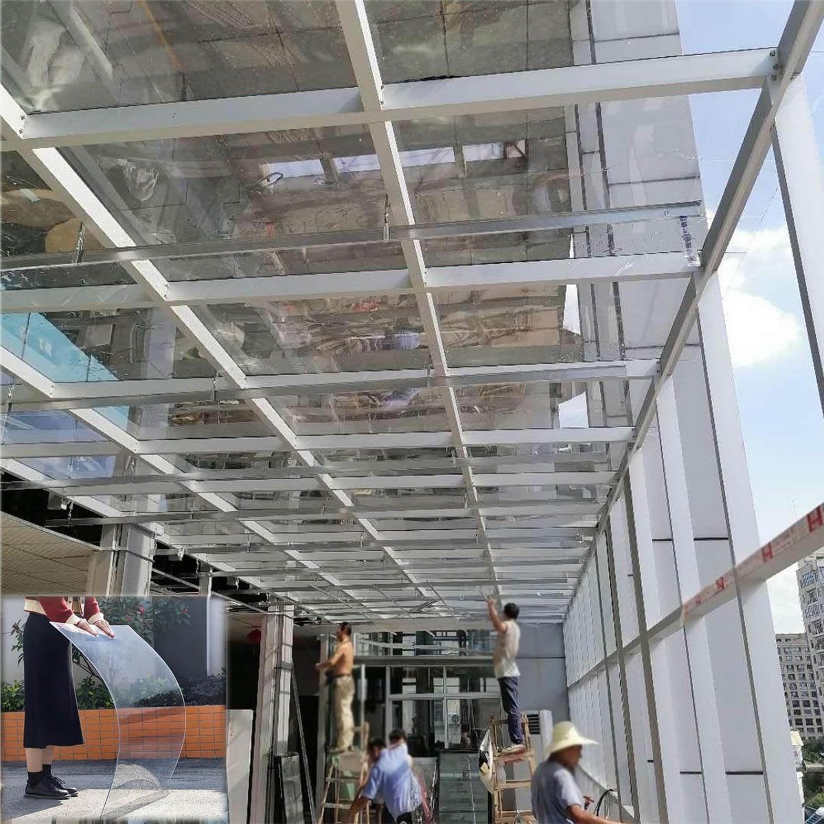 Dakpanelen Polycarbonaat - Luifel Plaat - Buiten Overkappen - Hoge Slagvastheid - 07m x 2m - Transparant