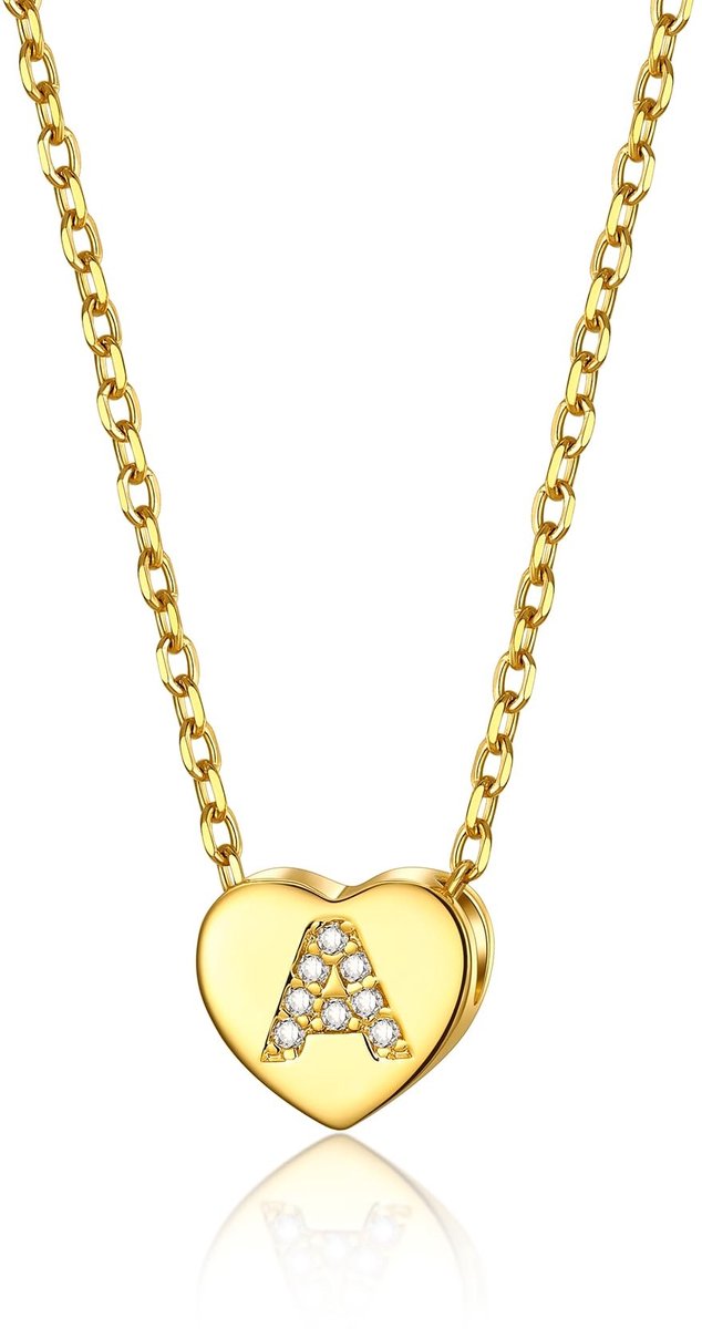 Dailygoods- Hartketting dames - Gouden ketting - Koper hanger - Roestvrij staal - 41 cm lengte - Perfect voor cadeau - Halsketting
